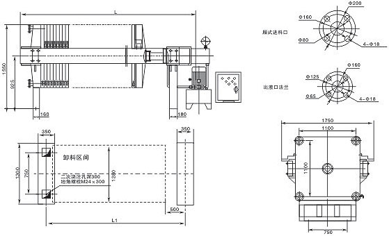 1250型自動(dòng)保壓壓濾機(jī)(圖1)